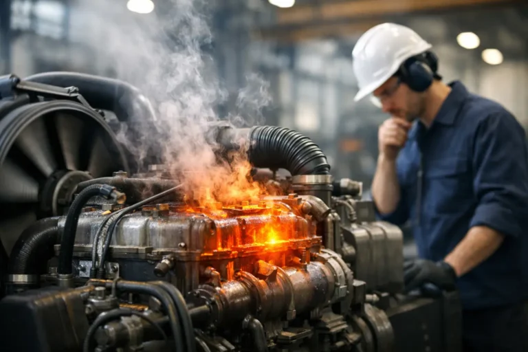 Por qué se calienta un motor industrial